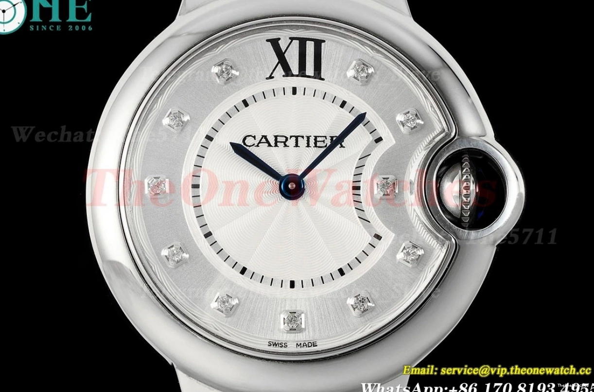 De AF 33mm Ballon White Dia Quartz Cartier SS SS Bleu 0414